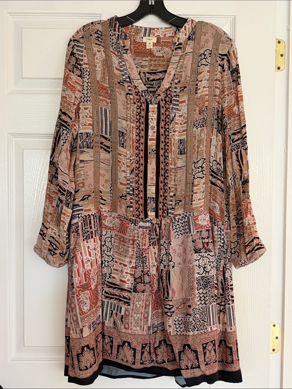 Tiny Anthropologie Boho Patchwork V-Neck Dress